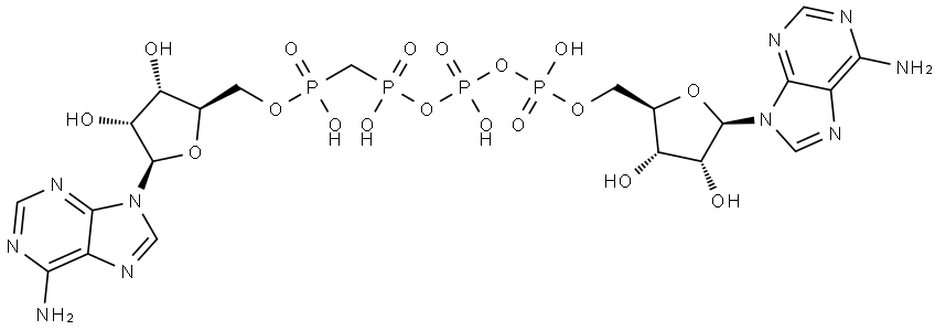 Adenosine 5'-(trihydrogen diphosphate), P'→P'-anhydride with adenosine 5'-[hydrogen P-(phosphonomethyl)phosphonate] Struktur