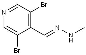 4-Pyridinecarboxaldehyde, 3,5-dibromo-, 2-methylhydrazone, [C(E)]- Struktur