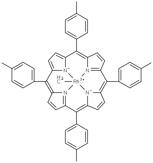 Methyl(5,10,15,20-tetrakis(4-tolyl)porphinato)rhodium Struktur