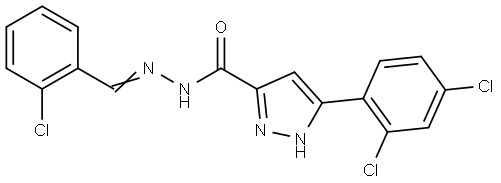 N'-(2-CHLOROBENZYLIDENE)-3-(2,4-DICHLOROPHENYL)-1H-PYRAZOLE-5-CARBOHYDRAZIDE Struktur