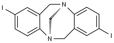 2,8-diiodo-6H,12H-5,11-methanodibenzo[b,f][1,5]diazocine Struktur