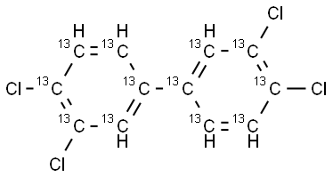 3,3',4,4'-TETRACB (PCB-77) (13C12, 99%) 40+/-2 ug/ml in Nonane Struktur