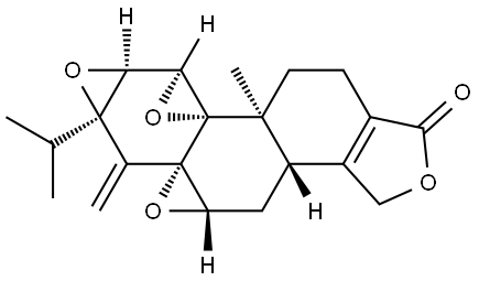 (3bS,4aS,5aS,6aR,7aS,7bS,8aS,8bS)-3b,4,4a,6,6a,7a,7b,8b,9,10-Decahydro-8b-methyl-6-methylene-6a-(1-methylethyl)trisoxireno[4b,5:6,7:8a,9]phenanthro[1,2-c]furan-1(3H)-one Struktur