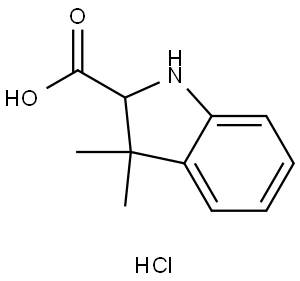 3,3-dimethyl-2,3-dihydro-1h-indole-2-carboxylic acid hydrochloride Struktur