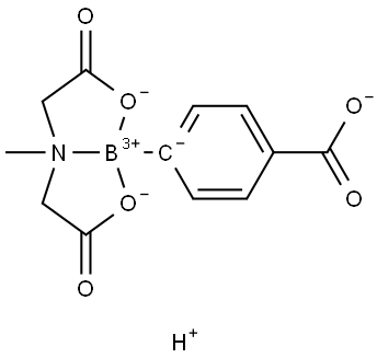 Borate(1-), [N-[(carboxy-κO)methyl]-N-methylglycinato(2-)-κN,κO](4-carboxylatophenyl)-, hydrogen (1:1), (T-4)- Struktur