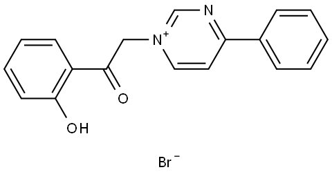 1-(2-(2-HYDROXYPHENYL)-2-OXOETHYL)-4-PHENYLPYRIMIDIN-1-IUM BROMIDE Struktur