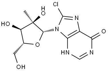 8-Chloro-2’-beta-C-methyl inosine Struktur