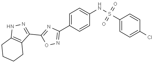 Benzenesulfonamide, 4-chloro-N-[4-[5-(4,5,6,7-tetrahydro-1H-indazol-3-yl)-1,2,4-oxadiazol-3-yl]phenyl]- Struktur