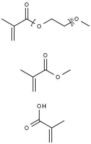 2-Propenoic acid, 2-methyl-, polymer with methyl 2-methyl-2-propenoate and .alpha.-(2-methyl-1-oxo-2-propenyl)-.omega.-methoxypoly(oxy-1,2-ethanediyl), graft Struktur