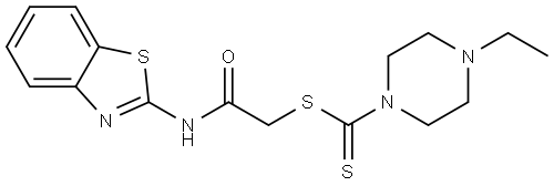 2-(1,3-BENZOTHIAZOL-2-YLAMINO)-2-OXOETHYL 4-ETHYL-1-PIPERAZINECARBODITHIOATE Struktur