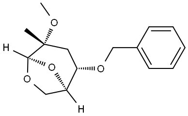 .beta.-D-ribo-Hexopyranose, 1,6-anhydro-3-deoxy-2-C-methyl-2-O-methyl-4-O-(phenylmethyl)- Struktur