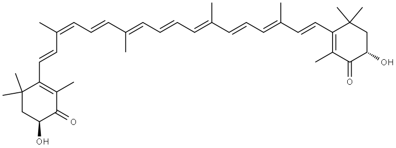 β,β-Carotene-4,4'-dione, 3,3'-dihydroxy-, (3S,3'S,9-cis)- Struktur