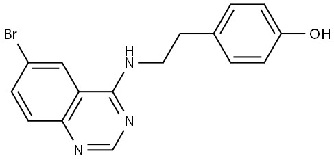 Phenol, 4-[2-[(6-bromo-4-quinazolinyl)amino]ethyl]- Struktur