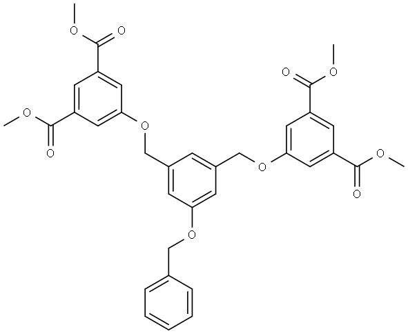 1,1′,3,3′-Tetramethyl 5,5′-[[5-(phenylmethoxy)-1,3-phenylene]bis(methyleneoxy)]bis[1,3-benzenedicarboxylate] Struktur