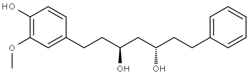 3,5-Heptanediol, 1-(4-hydroxy-3-methoxyphenyl)-7-phenyl-, (3S,5S)- Struktur