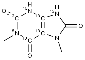 1,7-Dimethyluric acid-2,4,5,6-13C4-1,3,9-15N3 Struktur