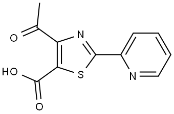 4-acetyl-2-pyridin-2-yl-1,3-thiazole-5-carboxylic acid Struktur