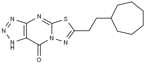 6-(2-cycloheptylethyl)-[1,3,4]thiadiazolo[3,2-a][1,2,3]triazolo[4,5-d]pyrimidin-9(3H)-one Struktur