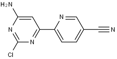 6-Amino-2-chloro-4-(5'-cyano-2'-pyridyl)pyrimidine Struktur