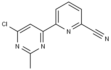 4-Chloro-2-methyl-6-(6'-cyano-2'-pyridyl)pyrimidine Struktur