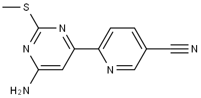 6-Amino-2-methylthio-4-(5'-cyano-2'-pyridyl)pyrimidine Struktur