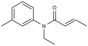 2-Butenamide, N-ethyl-N-(3-methylphenyl)-, (2E)- Struktur