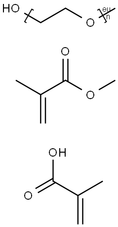 2-Propenoic acid, 2-methyl-, polymer with .alpha.-methyl-.omega.-hydroxypoly(oxy-1,2-ethanediyl) and methyl 2-methyl-2-propenoate, graft Struktur