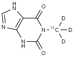 1-Methylxanthine-13C,D3 Struktur