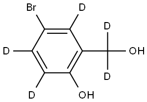 4-bromo-2-(hydroxymethyl-d2)phen-3,5,6-d3-ol Struktur