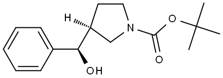 tert-butyl (S)-3-((R)-hydroxy(phenyl)methyl)pyrrolidine-1-carboxylate Struktur