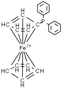 Diphenylphosphinoferrocene Struktur