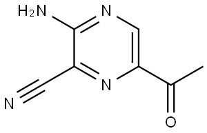 2-Pyrazinecarbonitrile, 6-acetyl-3-amino- Struktur