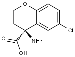 (S)-4-Amino-6-chloro-3,4-dihydro-2H-1-benzopyran-4-carboxylic acid Struktur