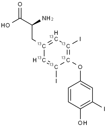 3,3′,5-Triiodo-L-thyronine-13C6 solution Struktur