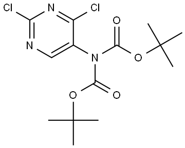 Imidodicarbonic acid, 2-(2,4-dichloro-5-pyrimidinyl)-, 1,3-bis(1,1-dimethylethyl) ester Struktur