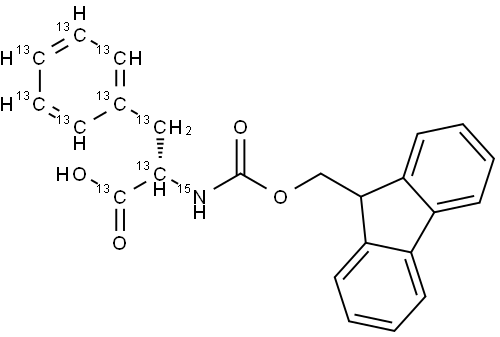 L-Phenylalanine-13C9,15N,  N-Fmoc  derivative,  N-(9-Fluorenylmethoxycarbonyl)-L-phenylalanine-13C9,15N Struktur