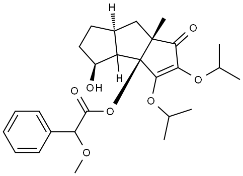 (3AS,4S,6AS,7AS)-4-HYDROXY-2,3-DIISOPROPOXY-7A-METHYL-1-OXO-1,3B,4,5,6,6A,7,7A-OCTAHYDRO-3AH-CYCLOPENTA[A]PENTALEN-3A-YL METHOXY(PHENYL)ACETATE Struktur