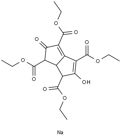 SODIUM 1,3,4,6-TETRAKIS(ETHOXYCARBONYL)5-OXO-1,5,6,6A-TETRAHYDRO-2-PENTALENOLATE Struktur