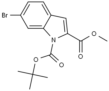 1-tert-butyl 2-methyl 6-bromo-1H-indole-1,2-dicarboxylate Struktur