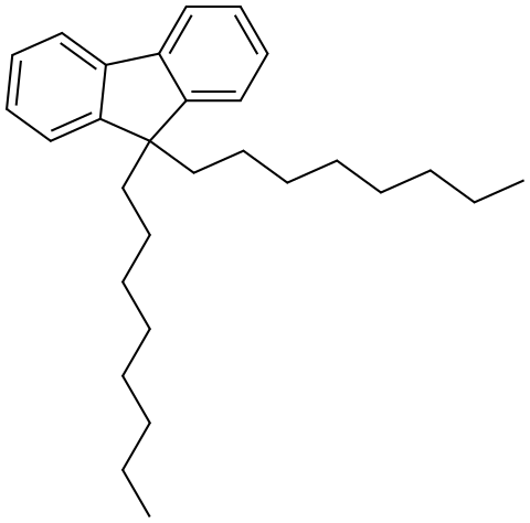 Poly(9,9-dioctylfluorenyl-2,7-diyl) Struktur