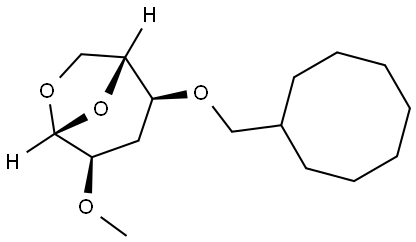 .beta.-D-ribo-Hexopyranose, 1,6-anhydro-4-O-(cyclooctylmethyl)-3-deoxy-2-O-methyl- Struktur