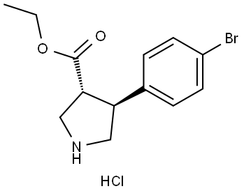 trans-Ethyl-4-(4-bromophenyl)-3-pyrrolidinecarboxylate hydrochloride Struktur