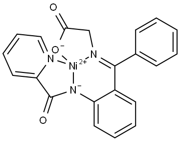 Nickel, [N-[phenyl[2-[[(2-pyridinyl-κN)carbonyl]amino-κN]phenyl]methylene]glycinato(2-)-κN,κO]-, (SP-4-4)- (9CI, ACI) Struktur