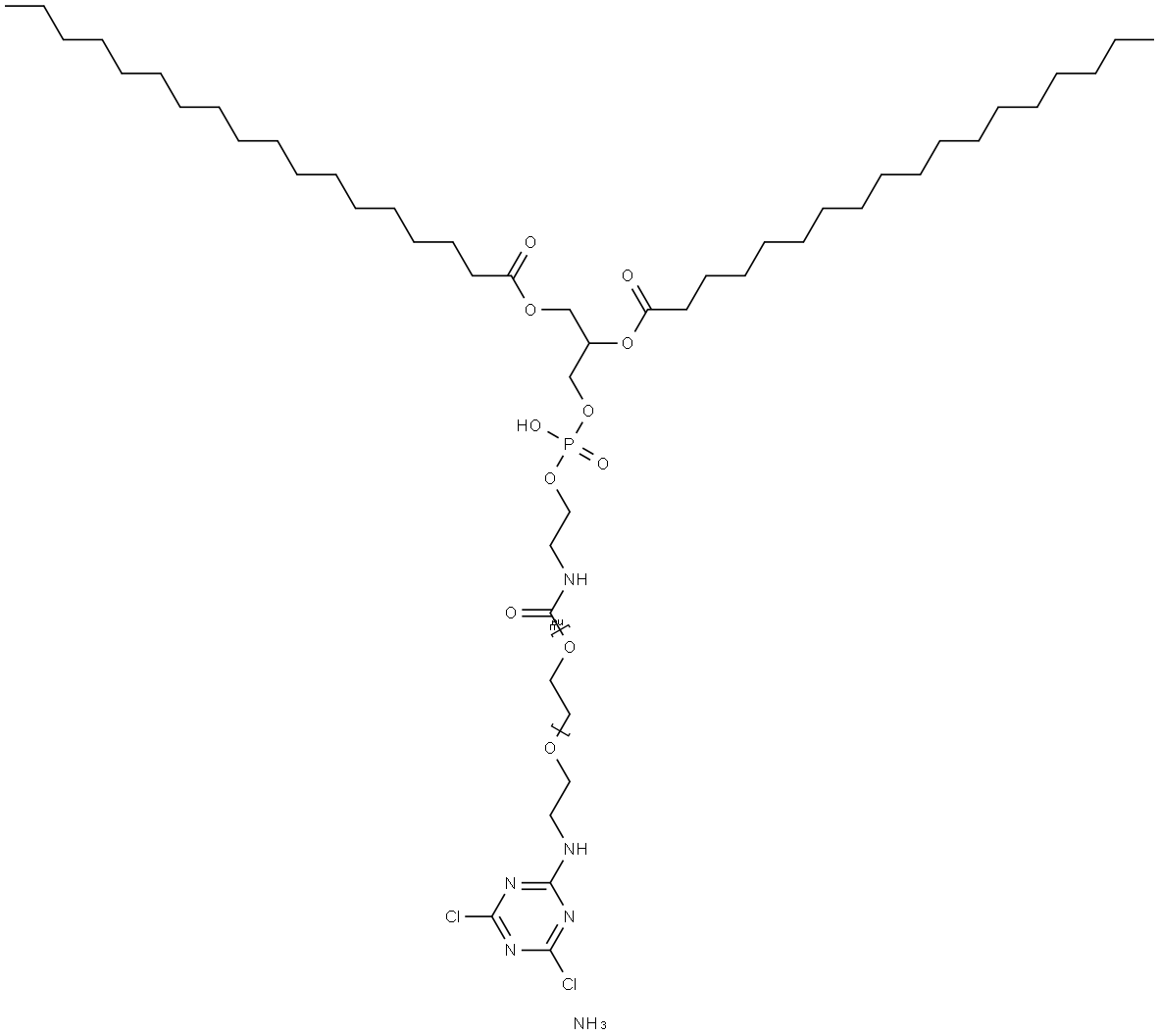 1,2-distearoyl-sn-glycero-3-phosphoethanolaMine-N-[cyanur(polyethylene glycol)-2000] (aMMoniuM salt) Struktur