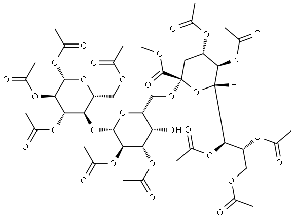 β-D-Glucopyranose, O-(N-acetyl-4,7,8,9-tetra-O-acetyl-1-methyl-α-neuraminosyl)-(2→6)-O-2,3-di-O-acetyl-β-D-galactopyranosyl-(1→4)-, 1,2,3,6-tetraacetate