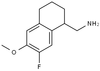 7-Fluoro-1,2,3,4-tetrahydro-6-methoxy-1-naphthalenemethanamine Struktur