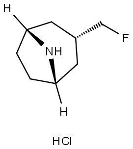 8-Azabicyclo[3.2.1]octane, 3-(fluoromethyl)-, hydrochloride (1:1), (3-endo)- Struktur