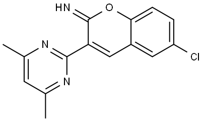 6-chloro-3-(4,6-dimethylpyrimidin-2-yl)-2-iminocoumarin Struktur