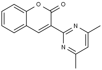 3-(4,6-Dimethyl-2-pyrimidinyl)-2H-1-benzopyran-2-one Struktur