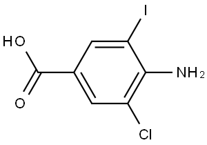 4-Amino-3-chloro-5-iodo-benzoic acid Struktur